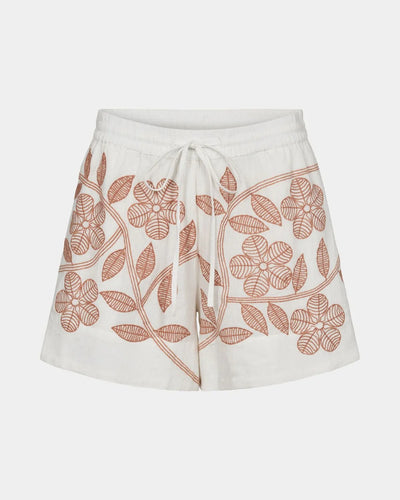 Sofie Schnoor Embroidered Shorts - Off White/Rosy Brown
