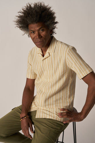 Mos Mosh Gallery Joe Havana Shirt - Warm Yellow Stripe