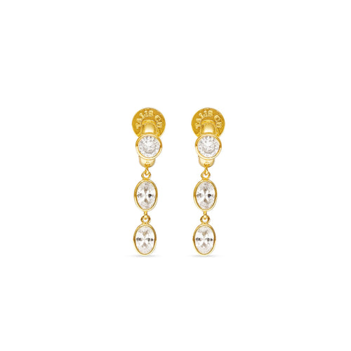 Talis Chains CZ Two Drop Huggies - Gold
