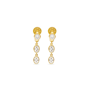 Talis Chains CZ Two Drop Huggies - Gold