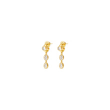 Talis Chains CZ Two Drop Huggies - Gold