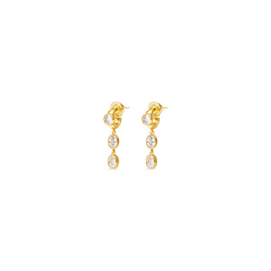 Talis Chains CZ Two Drop Huggies - Gold