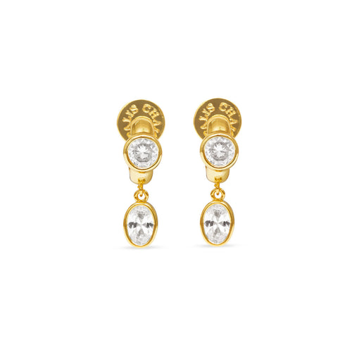 Talis Chains CZ One Drop Huggies - Gold
