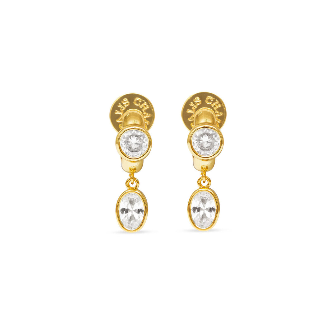 Talis Chains CZ One Drop Huggies - Gold
