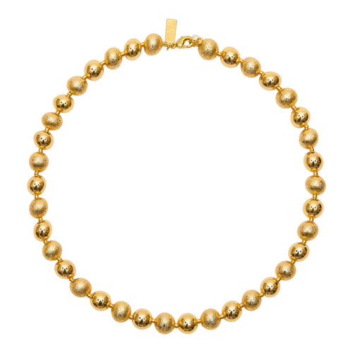 Talis Chains Textured Ball Bead Choker - Gold