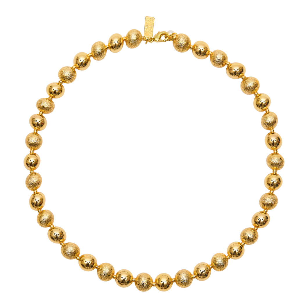 Talis Chains Textured Ball Bead Choker - Gold