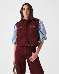 Seventy + Mochi Quilted Pablo Vest - Mulberry