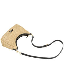 Every Other Single Strap Curved Top Bag Baguette - Beige/Black