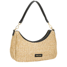 Every Other Single Strap Curved Top Bag Baguette - Beige/Black