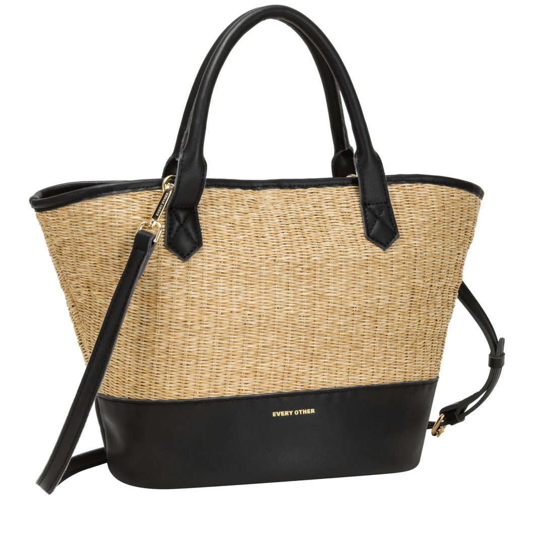 Every Other Twin Strap Grab Bag - Black/beige