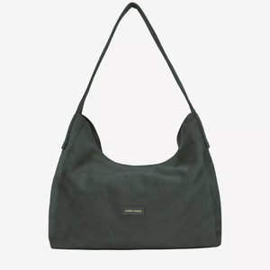 Every Other Suede Single Strap Shoulder Bag - Darkgreen