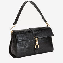 Every Other Single Strap Flapover Shoulder Bag - Black
