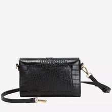 Every Other Single Strap Flapover Shoulder Bag - Black