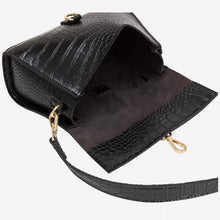 Every Other Single Strap Flapover Shoulder Bag - Black