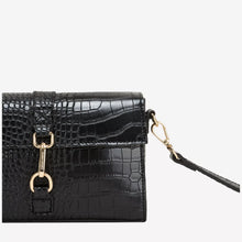 Every Other Single Strap Flapover Shoulder Bag - Black