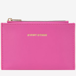 Every Other Zip Top Card Holder - Pink