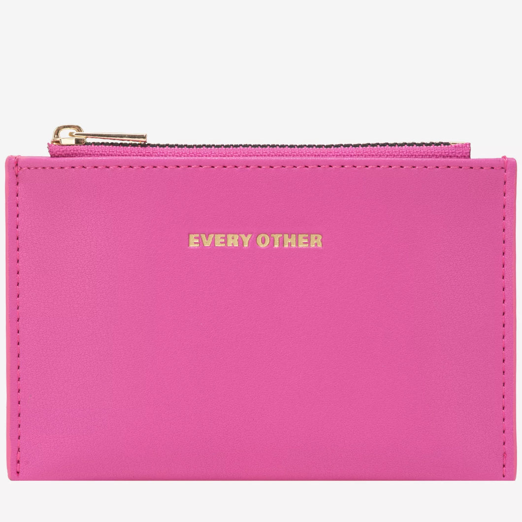 Every Other Zip Top Card Holder - Pink