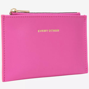 Every Other Zip Top Card Holder - Pink