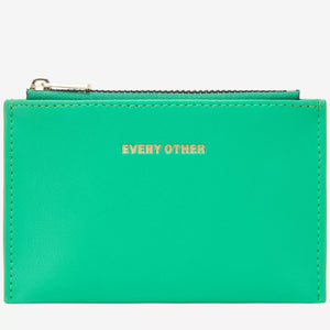 Every Other Zip Top Card Holder - Green