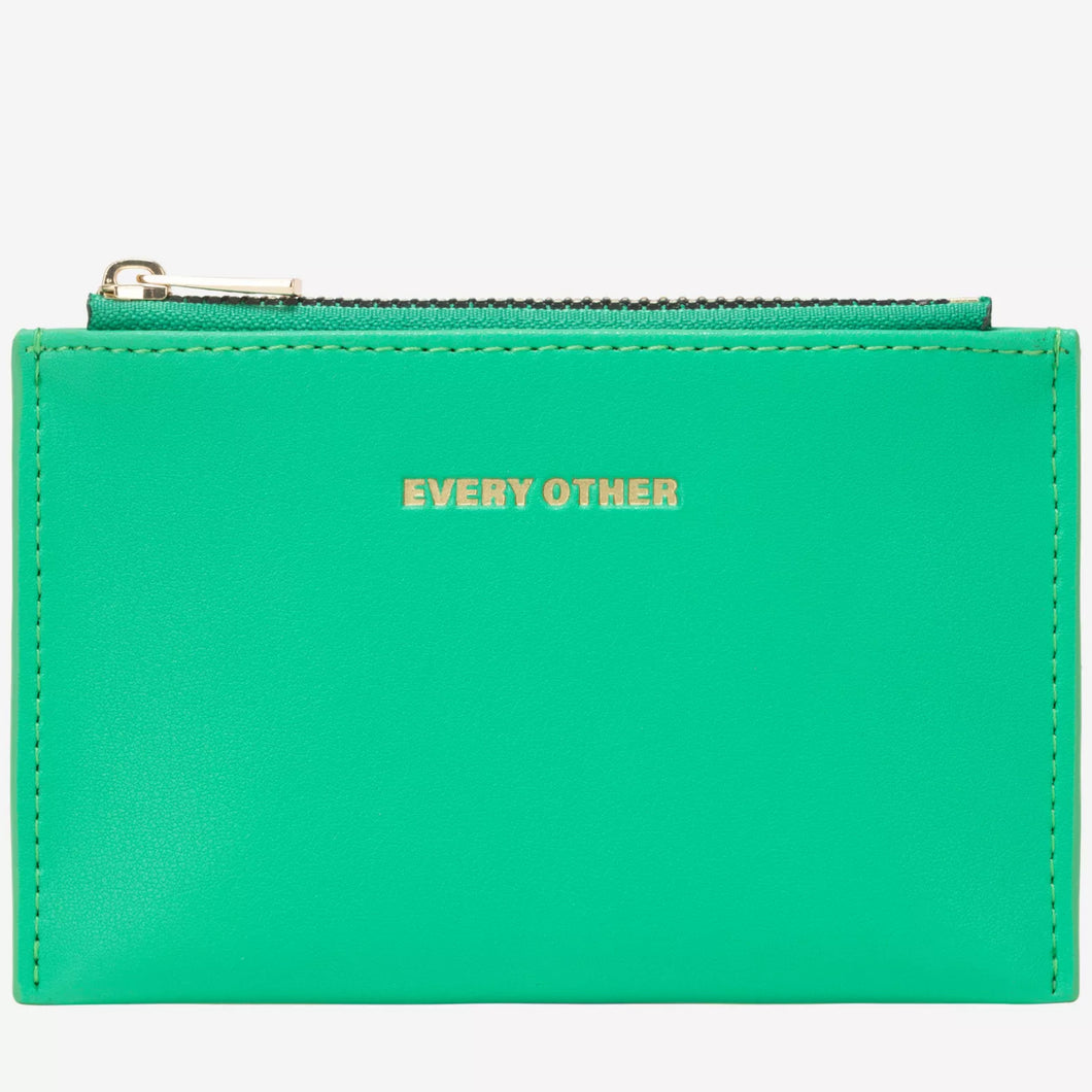 Every Other Zip Top Card Holder - Green