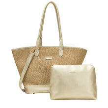 Every Other 12108 Large Straw Tote - Soft Gold
