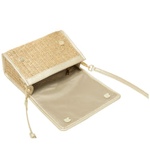 Every Other 12110 Straw Flap Over Cross Body Bag - Soft Gold