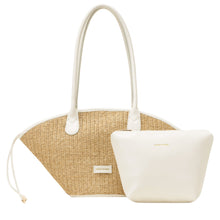 Every Other 12132 Straw Curve Top Grab Bag - White