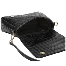 Every Other Flap Over Shoulder Clutch Cross Body Bag - Black