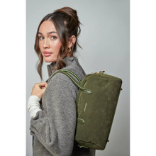Every Other Noir Faux Suede Bowling Bag - Khaki