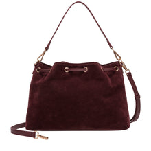 Every Other Suede Effect Draw Top Shoulder Cross Body Bag - Burgundy
