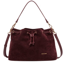 Every Other Suede Effect Draw Top Shoulder Cross Body Bag - Burgundy