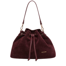 Every Other Suede Effect Draw Top Shoulder Cross Body Bag - Burgundy