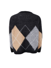 Black Colour Beth Argyle Knit Jumper - Black