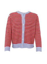 Black Colour Dell Striped Cardigan - Red