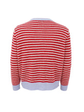 Black Colour Dell Striped Cardigan - Red