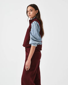 Seventy + Mochi Quilted Pablo Vest - Mulberry