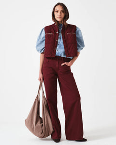 Seventy + Mochi Quilted Pablo Vest - Mulberry