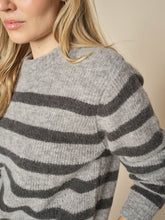 Mos Mosh Thora Stripe Crew Neck Jumper - Sharkskin