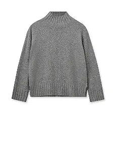 Mos Mosh Aima Cashmere High Neck Knit - Sharkskin