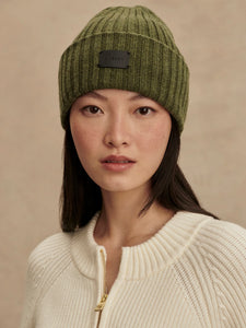 Varley Elva Chunky Rib Beanie - Mid Olive Marl