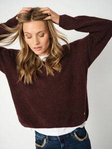 Mos Mosh Thora V Neck Knit - Fudge