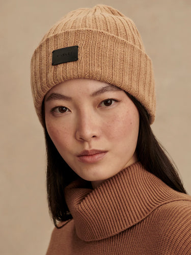 Varley Elva Chunky Rib Beanie - Camel
