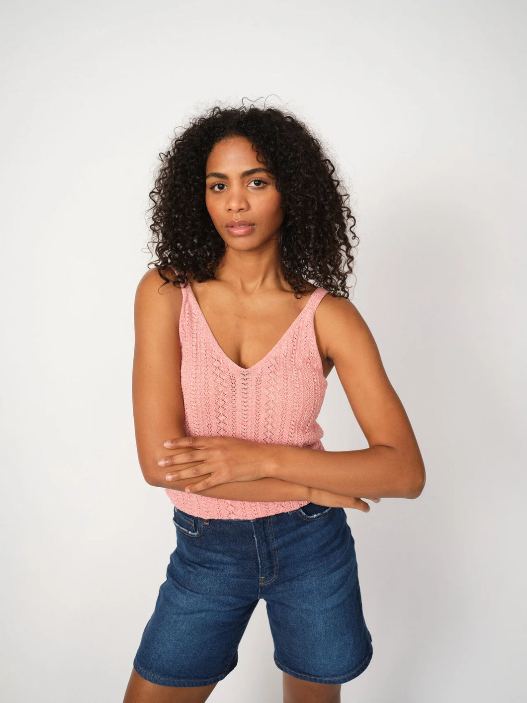 Mos Mosh - Cressida Melange Knit Top - Faded Rose