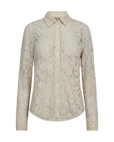 Mos Mosh Kether Lace Sequin Shirt - Summer Sand