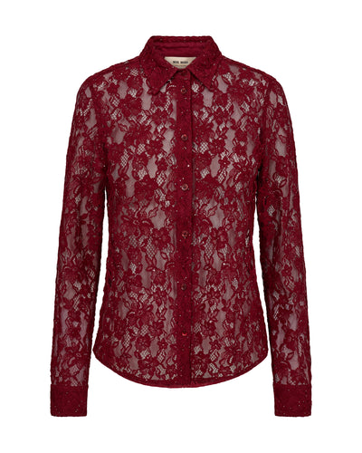Mos Mosh Kether Lace Sequin Shirt - Biking Red