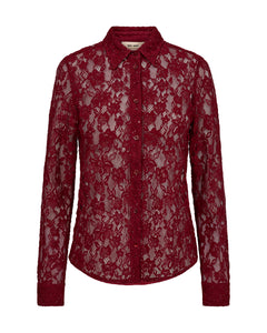 Mos Mosh Kether Lace Sequin Shirt - Biking Red