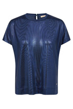 Mos Mosh Nivola O Neck Metallic Tee - Ensign Blue