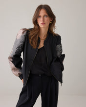 Summum Woman Bomber Jacket - Leaves Jacquard