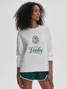 Varley Rasco Namesake Sweat -  White/ Forest