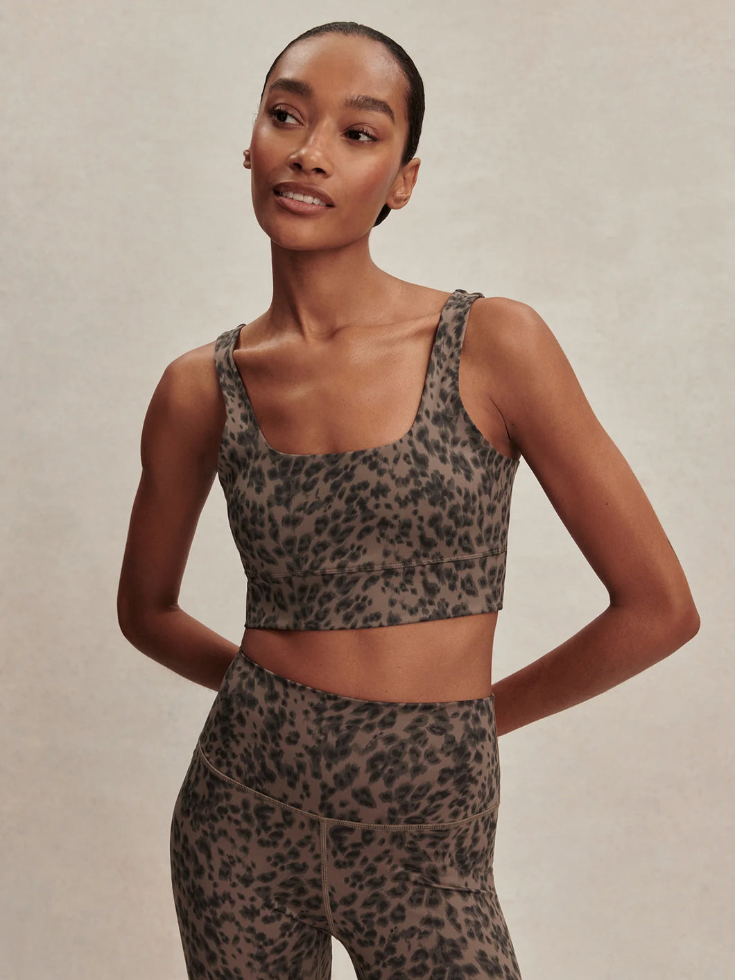 Varley FreeSoft Cori Bra - Brown Contrast Cheetah